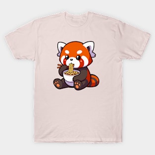 cute red panda ramen enthusiast T-Shirt